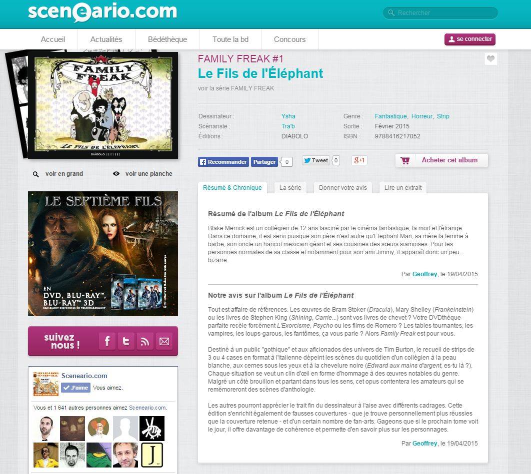 DIABOLOEDITIONS's tweet photo. Une autre critique sur Family Freak sur le site http://t.co/TVRYhQf695!!! http://t.co/McFXdQ9s72