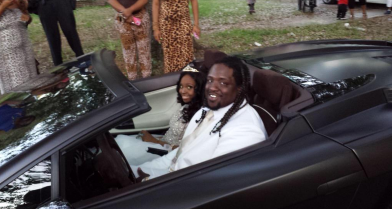 espn's tweet photo. Jaguars DT who asked a cancer patient to prom? He took her in his Lamborghini. (via @Jaguars) http://t.co/9tgVzgkAKL http://t.co/mfKCtiwZk0