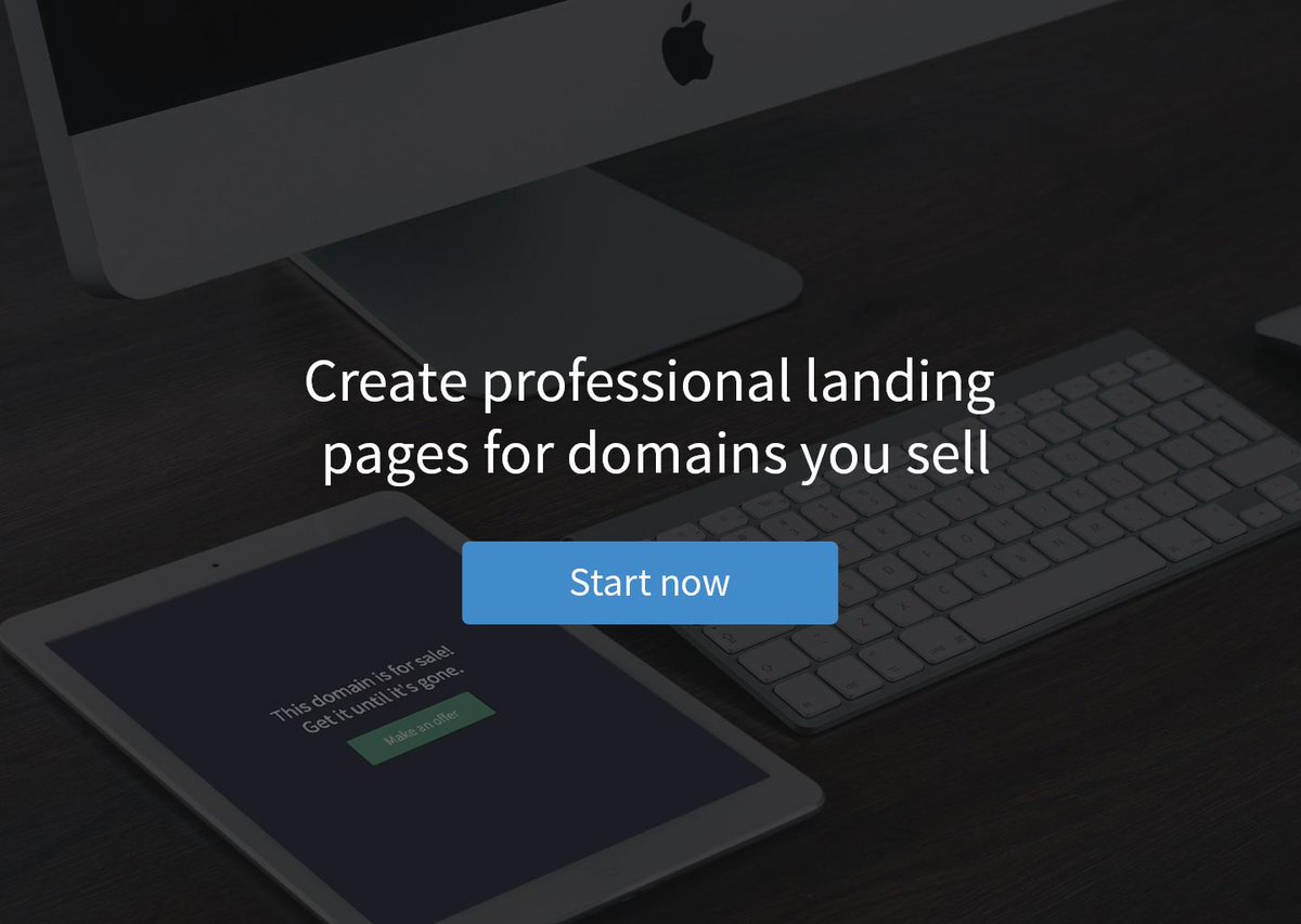 Create professional landing pages for domains you sell with domainland.io