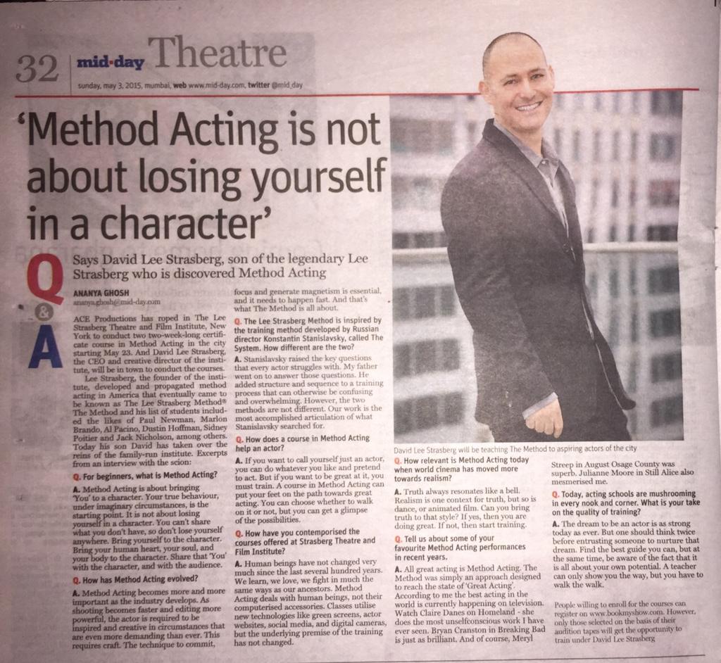 RaellsACE's tweet photo. @davidstrasberg 's interview in @mid_day paper today!!
#aceleestrasberg
http://t.co/04JcBg5u7k http://t.co/QcnXQmD1TD