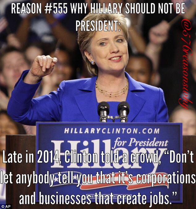 576reasonswhy's tweet photo. #555 why #HillaryClinton should not be #President #FreeMarket http://t.co/E1shXvgCTl