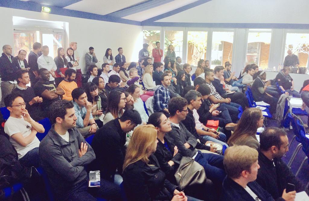 LBSHackathon's tweet photo. Full house on a Sunday!! A major landmark for @LBS #Entreprenuership Good luck to everyone presenting #LBSHack2015 http://t.co/OmihNUj7Pv