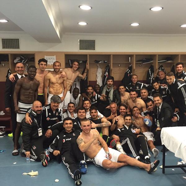 BesiktasEnglish's tweet photo. Celebrating the well-deserved Trabzonspor victory in the dressing-room! http://t.co/IQorCpQfx3