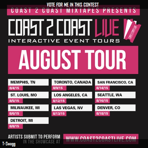 FocusedCampaign's tweet photo. Just voted for @TSwagg3 to perform at #LA Edition 8/12/15! http://t.co/Rn2jMl7ttZ #Coast2Coast http://t.co/OKbAKxBmEu
