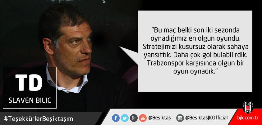 Besiktas's tweet photo. Teknik Direktörümüz Slaven Bilic: ‘Oynadığımız en olgun maçtı’ http://t.co/TAEu2B48mF http://t.co/kcCHcVNPx3