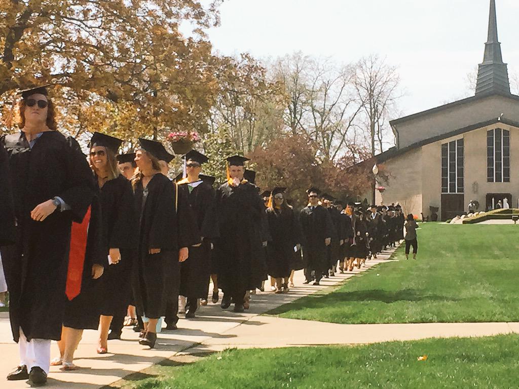 AdrianCollege's tweet image. The class of 2015 takes their final steps to commencement. #ACClassof2015