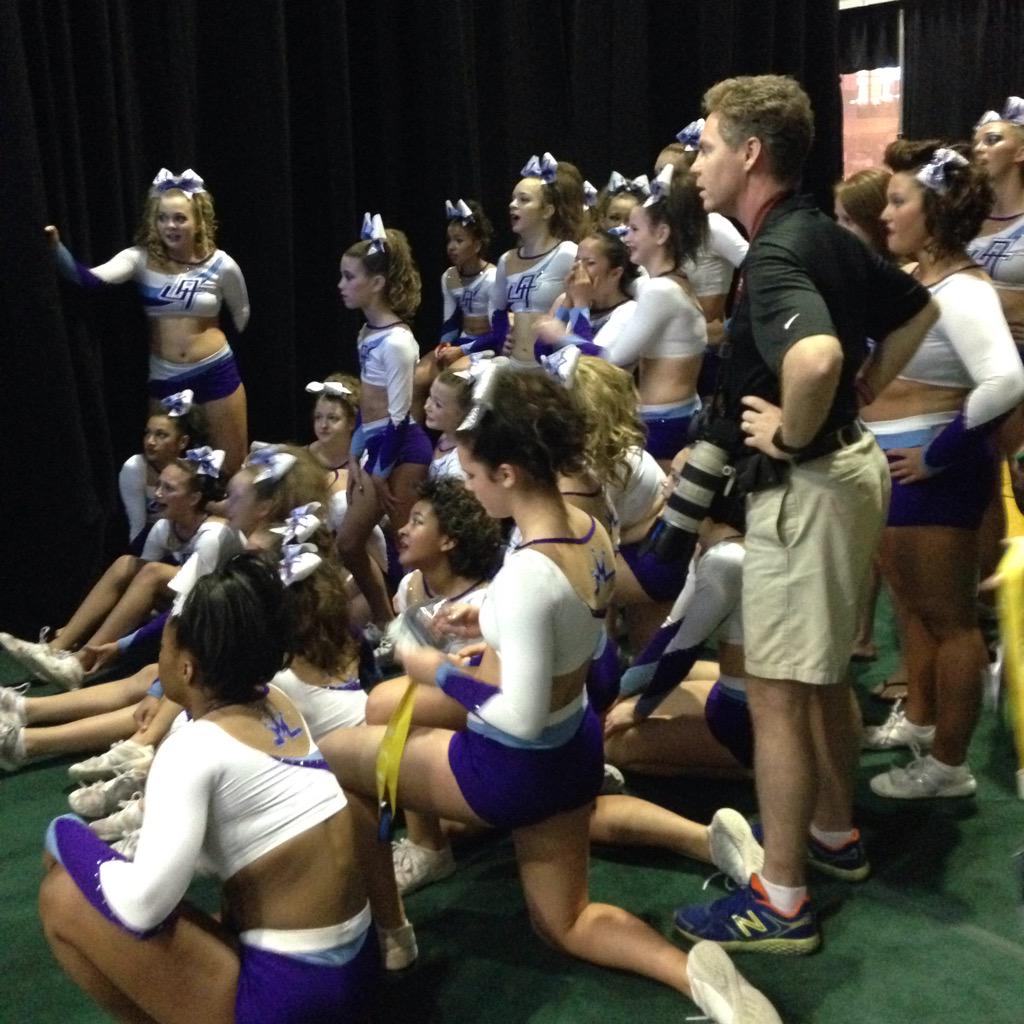 VarsityAllStar's tweet photo. Ultimate Athletics Queens have tears of joy after their Large Junior Level 4 Finals performance! #TheSummit15 http://t.co/Pv6KDnPwOe