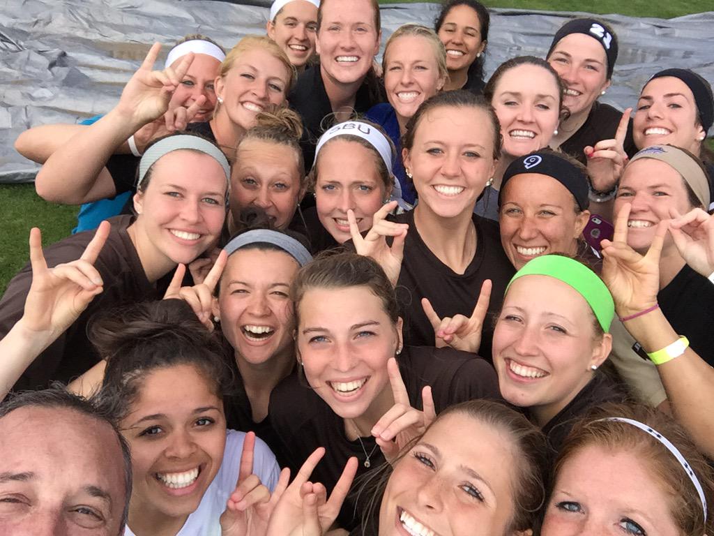 TKAthletics's tweet photo. Me &amp; the ladies of @BonniesSoftball celebrating making the A10 tournament Proud of how they handled a tough situation http://t.co/cYD1KuMUeq