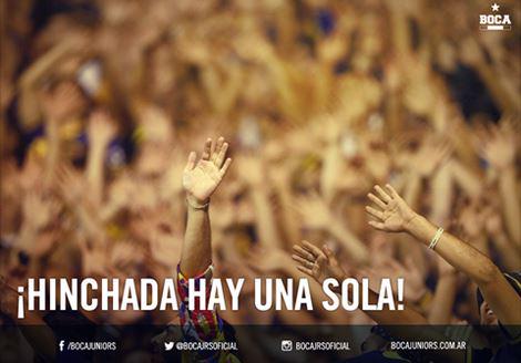 BocaJrsOficial's tweet photo. #Superclásico #Trilogía Hinchada hay una sola. Se viene, se viene... http://t.co/OI6k8PxCk7