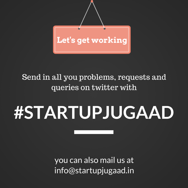 startupjugaad's tweet photo. Have a startup? Facing problems? Need help? we are here to rescue!
#StartupJugaad #startup #consulting http://t.co/gl351UL65A