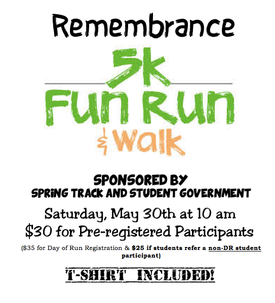 msbeckettsclass's tweet photo. DR Remembrance 5K Run/Walk: Register online or pick up a form in Main Office! http://t.co/tAyLALzknE http://t.co/fuSOrUvGfg