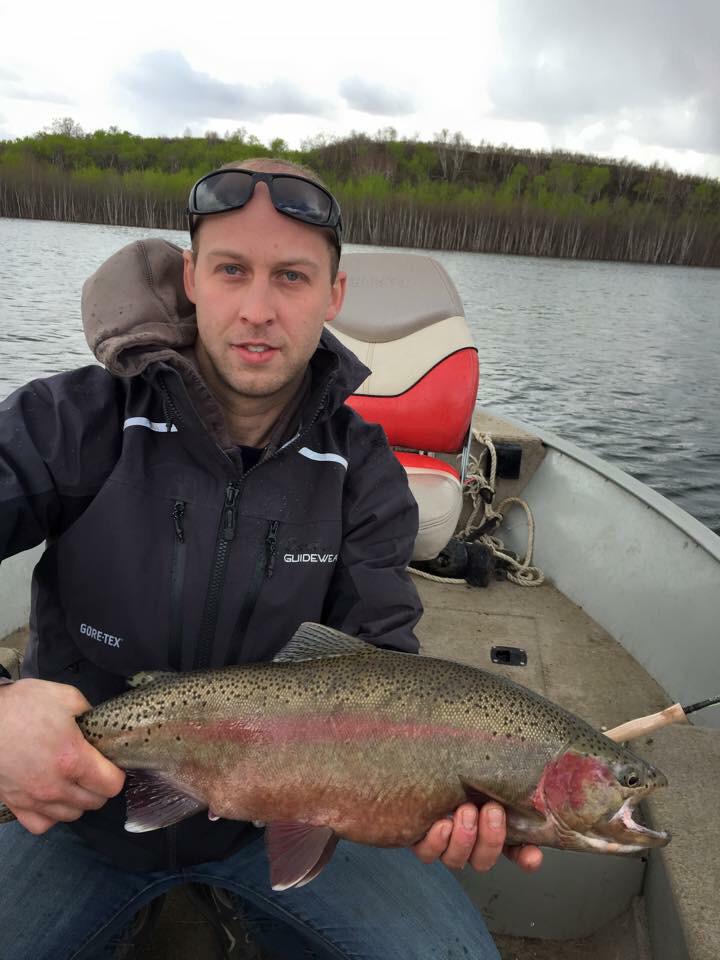 Nice stocked trout from Suffern lake sask. Just a teaser fish before dief opens for the season😀 #fishinggeeks