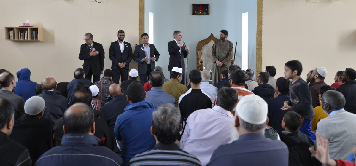 Stopped by the Islamic Centre in Millwoods. Facilities like this are key to building strong communities #abvote #yeg