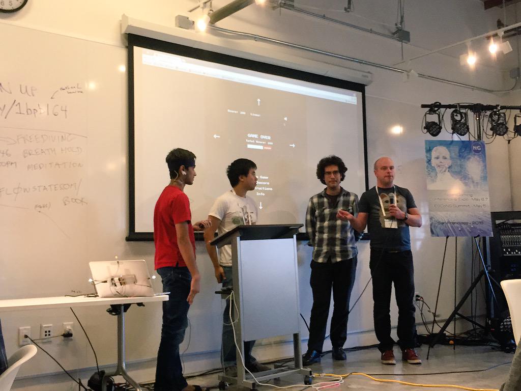 OpenBCI's tweet photo. Awesome #brain-based gaming and interaction projects being presented at @NeurogameConf @Brainihack #NGhack15! http://t.co/y2UWq1ntUw