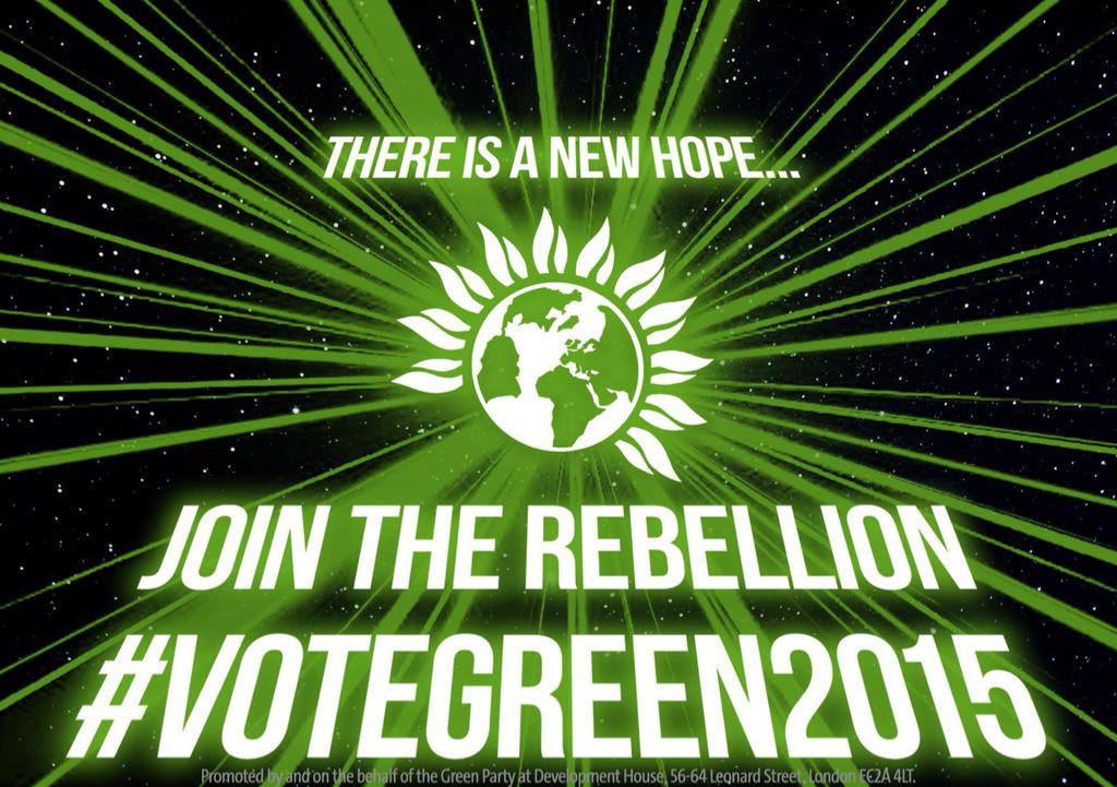 Happy #StarWarsDay!! #May4thBeWithYou and on May 7th Join the rebellion.

#VoteGreen2015 #VoteGreen