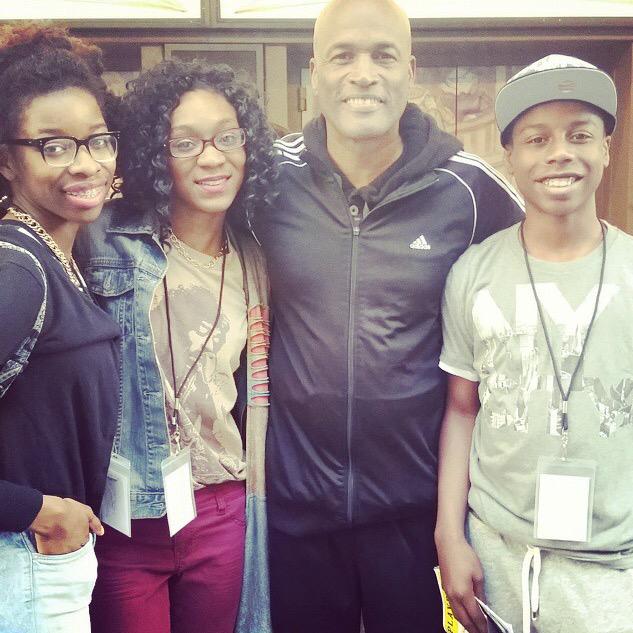 AWMC_Pittsburgh's tweet photo. Pittsburgh Finalists with @iamKENNYLEON at the St. James Theatre after the show "Something Rotten."  #Day2 #AWMC http://t.co/r6hWs61Qf6