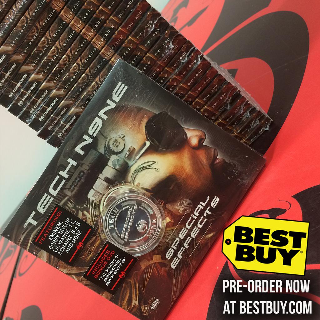 StrangeMusicInc's tweet photo. Get @TechN9ne's MASSIVE new album #SpecialEffects at @BestBuy tomorrow!! http://t.co/yFktc6WvIj
