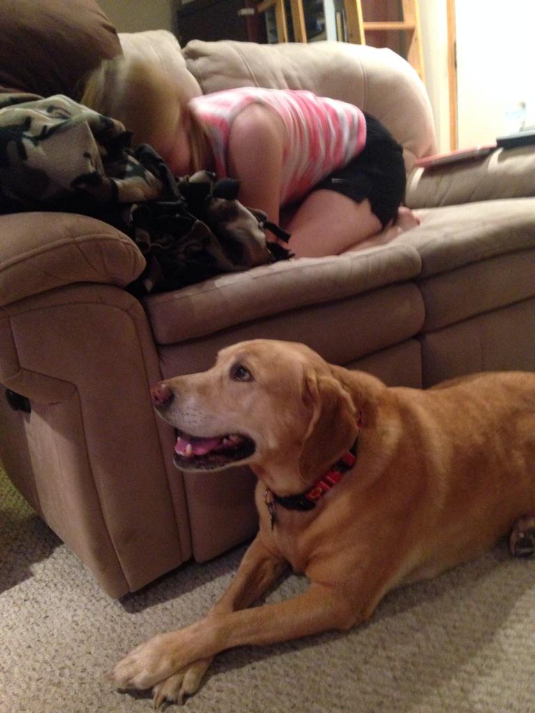 KaitlynHallahan's tweet photo. Like dog like sister #ILiveWithAnimals @TaylorScholtens http://t.co/vTZyWhawhW