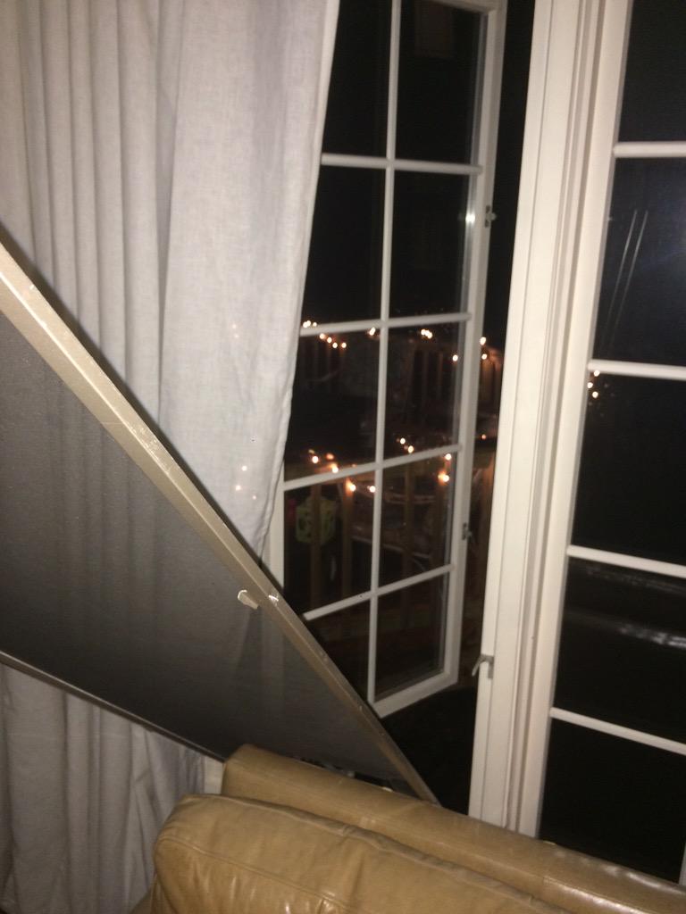 lilypodracky's tweet photo. When you're dog breaks a window from the thunderstorm, jumps out the window, and runs to @seankelly447's house http://t.co/dbtacJfwvz