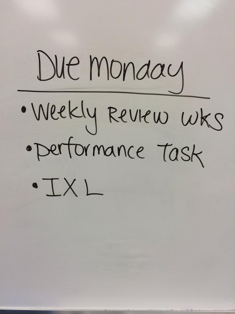 Remember we have 3 things due tomorrow!!