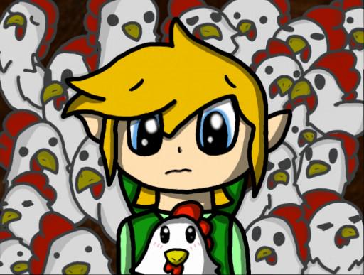 ZeldaInformer's tweet photo. Uh-oh "Cuccos" by P-i-x-e-l-p-a-w http://t.co/WCdi2K3lJj #Link #Funny #Cucco #Chickens #PoorLink #FanArt #ToonLink http://t.co/OskqfMgZJt