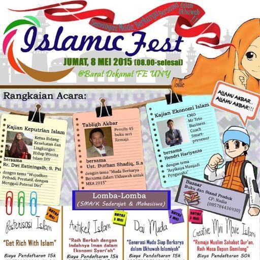 magentaradio's tweet photo. Islamic Fest Festival 2015 | 8 Mei 2015 | At Barat Dekanat FE UNY | more info @if_2015 http://t.co/T4ioODuoce