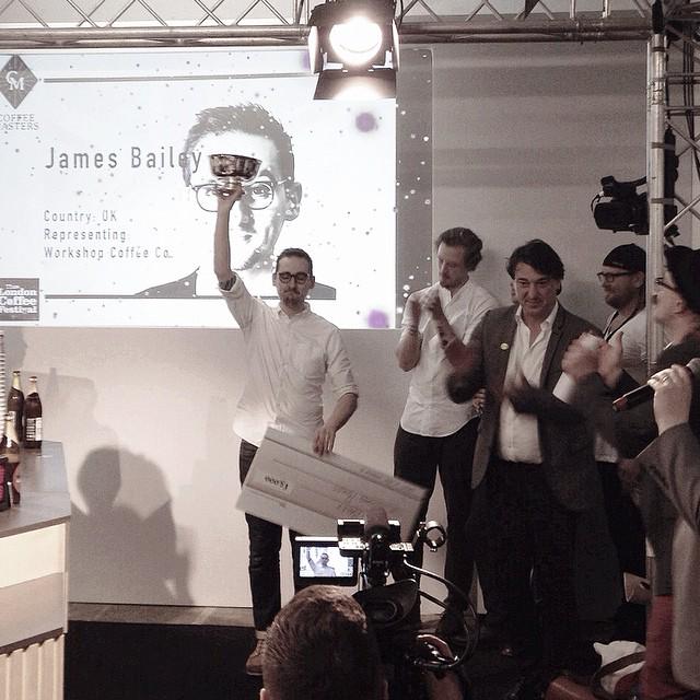 gravitecoffee's tweet photo. The Winner of Coffee Masters, Congrats James Bailey @imjamesbiley #londoncoffeefestival #coffeemaster #coffee #london http://t.co/OB0pUnJgSB