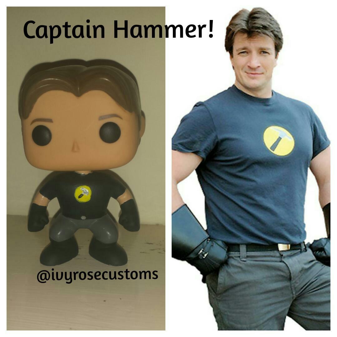 badwolf0210's tweet photo. Just finished this #custom #FunkoPop of #captainhammer Can't wait to meet @NathanFillion next week at WW Philly!! http://t.co/xvOAWA6rs9