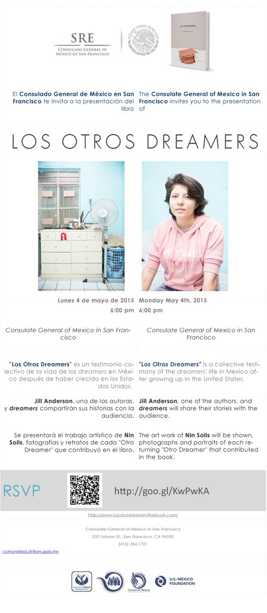 otrodrmbook's tweet photo. Book presentation, tomorrow, 4 de mayo, 6pm, Consulado General de Mexico en San Francisco. Hope to see you there! http://t.co/KJdScIpuQD