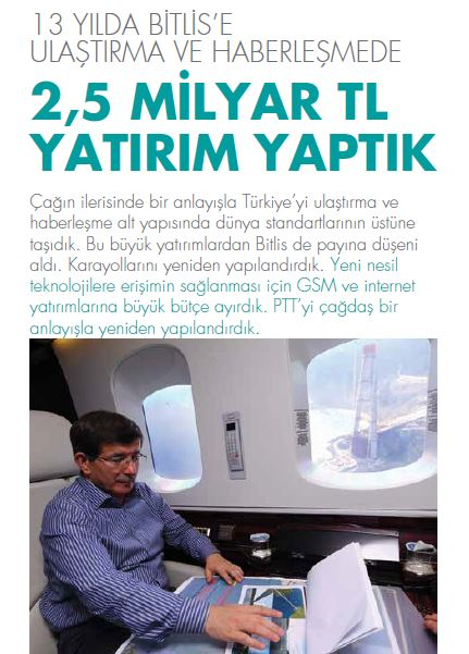stjulians's tweet photo. 13 yılda Bitlis\\\'e ulaştırma ve haberleşmede 2,5 Milyar TL yatırım yaptık. http://t.co/3WZdmBrt0T
 #OnlarKonusurAkPartiYapar