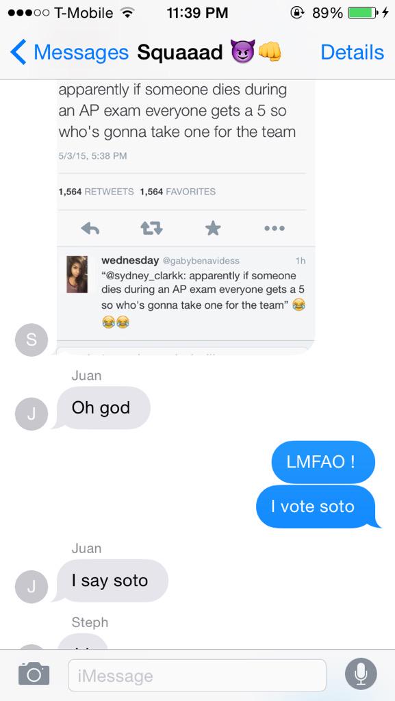 ___gabssss's tweet photo. looks like a decision has been made! @jhretana17 @ItsStephhhhh @anthonyavila23 http://t.co/nLZ4yR0tpz