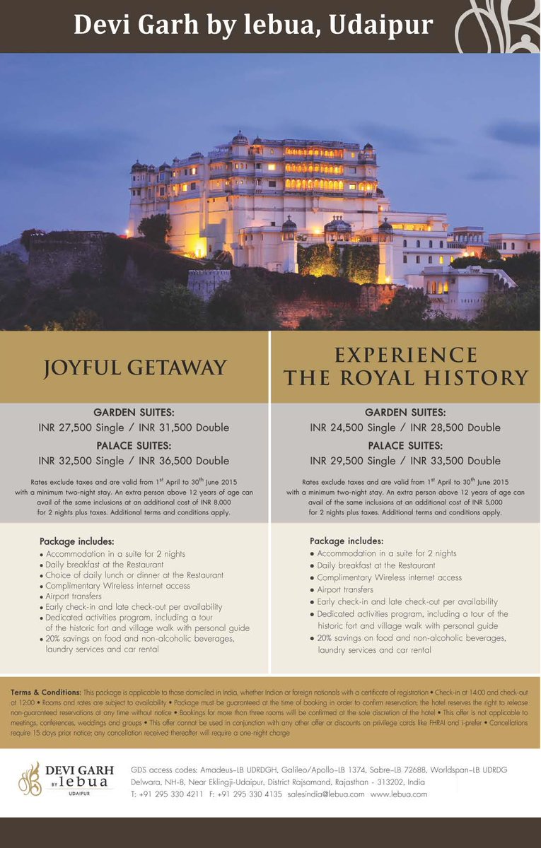 raasdevigarh's tweet photo. Devi Garh Summer Packages... http://t.co/sjut3iTGX8