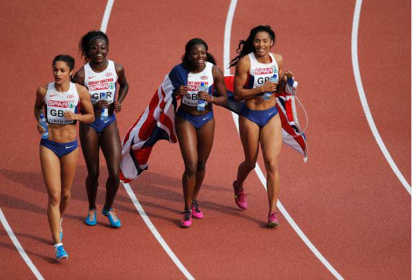 BBCSport's tweet photo. They failed to qualify for 2012, but GB's 4x100 women have booked their place at Rio Olympics http://t.co/49wQNZsvIa http://t.co/oPaxSOKfBG