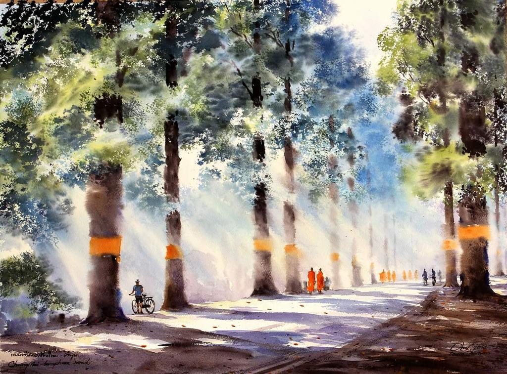 iamruj's tweet photo. ใครชื่นชอบงานสีน้ำ ลองแอดเฟส อ.ธนากร ไชยจินดา ชื่อ "Watercolorby Thanakorn" ได้ครับ http://t.co/kPoiJlJ9Nt