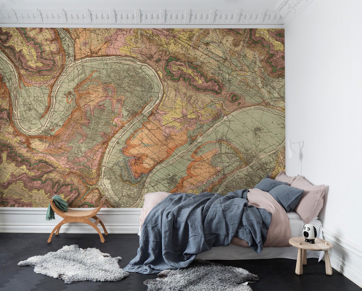 Colours of Paris - one of our favourite designs from new collection Maps! #interiordesign #wallmural #wallpaper #news