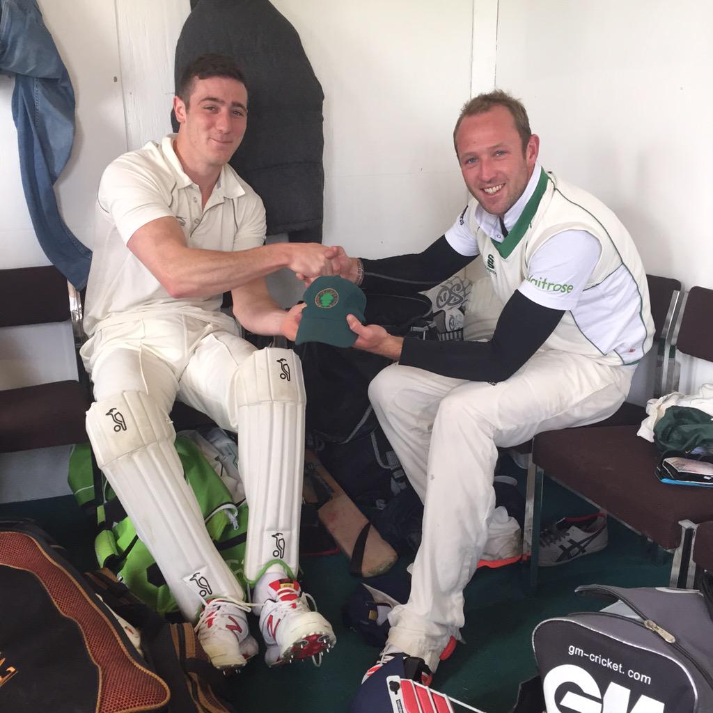 SteepCricket's tweet photo. Here's Dean Knight handing @benson_akky his Steep cap. It doesn't mean anything but he did hit 7 6s to win the match! http://t.co/w5os9wjknz