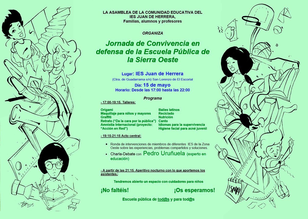 roldan_estrella's tweet photo. Invitación a la Jornada de puertas abiertas y a la charla coloquio del IES Juan de Herrera. http://t.co/pLZQ0Q8U1F