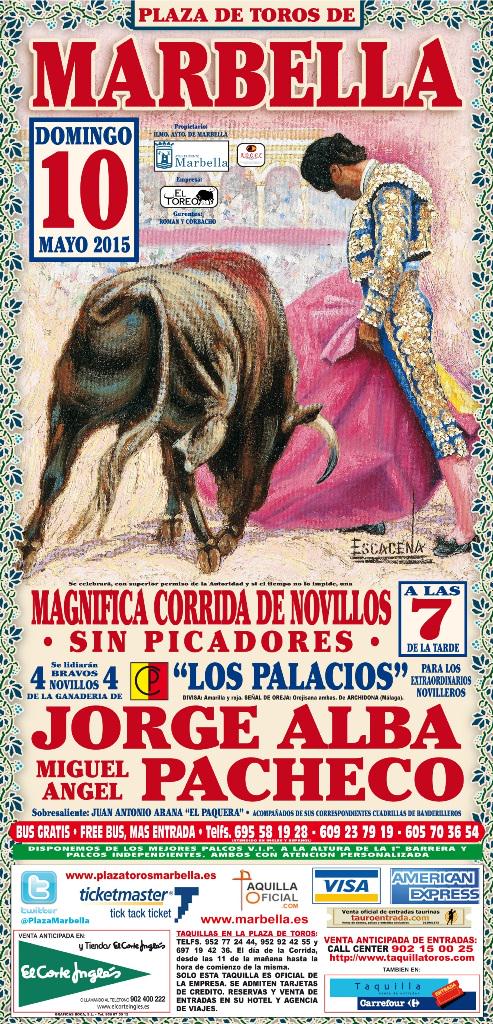 tauraula's tweet photo. Novillada sin picadores @PlazaMarbella domingo 10 de mayo http://t.co/apTkwiPD1V