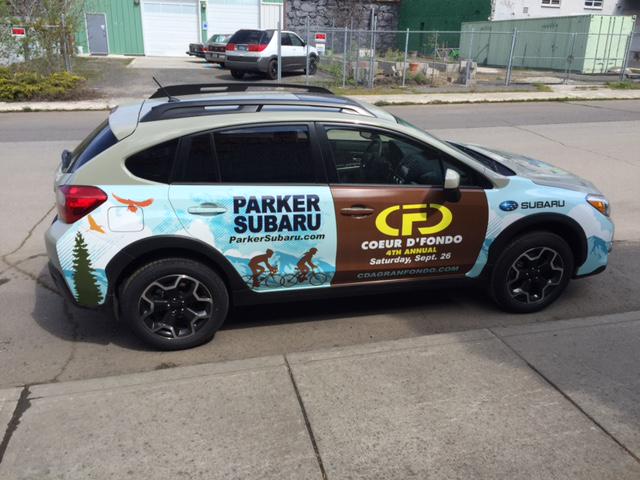 SirGraphic's tweet photo. Parker Subaru- Designed by @DesignerDecal #subaru #parkersubaru #vinylwrap http://t.co/RhtETm9pSu