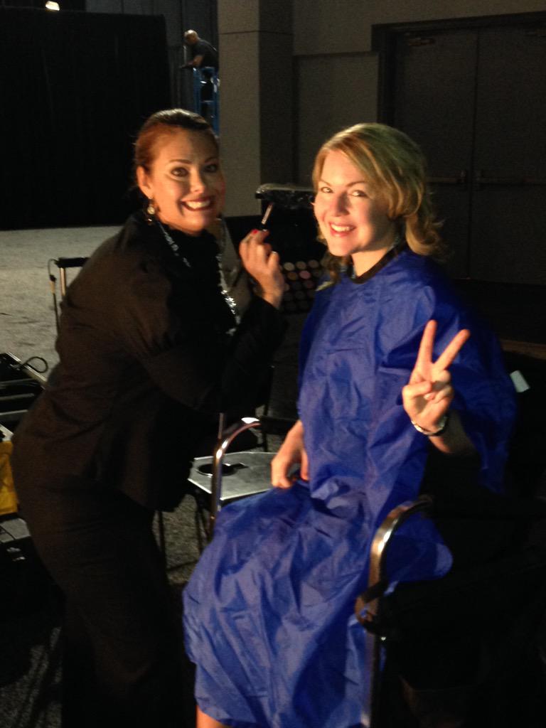 MaggieEMCTV's tweet photo. @emctv reporter @FavierAoife getting ready for a mega first day at #EMCWORLD Look for her in the Village and say hi! http://t.co/1uapxlgLet