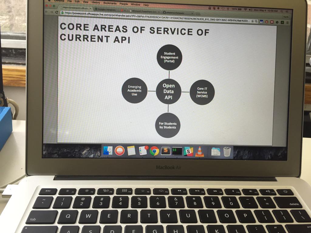 TheRealKartik's tweet image. Doing a presentation remotely with @cartoon_nate at @oucc2015 on @UWaterloo Open Data Initiative! #bestapi