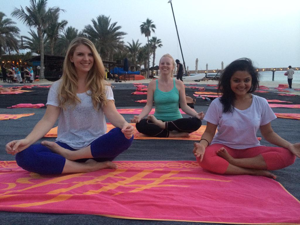 Team Grazia ready for full moon yoga...