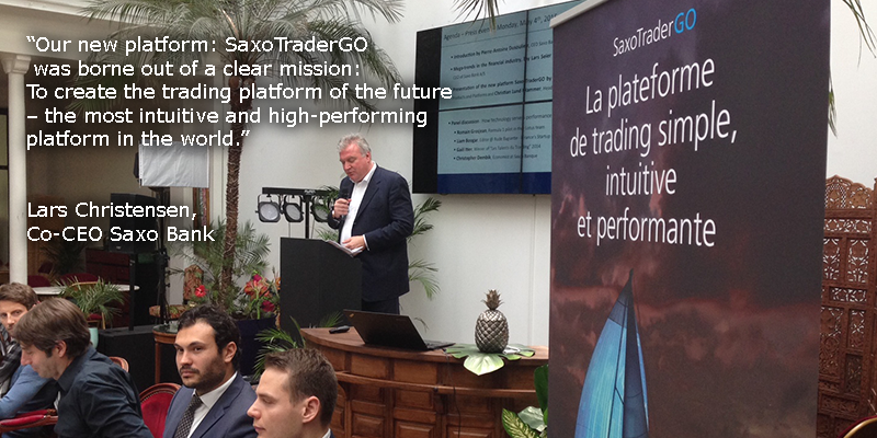saxobank's tweet photo. Today we are launching Saxo’s new generation platform SaxoTrader GO in Paris #SaxoGO #trading http://t.co/KpG9jgiVRN