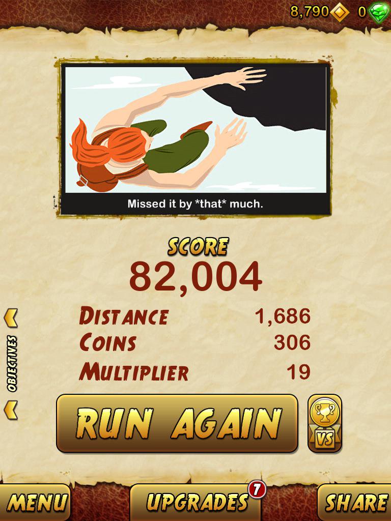 I got 82004 points while escaping from a Giant Demon Monkey. Beat that! bitly.com/TempleRun2iOS