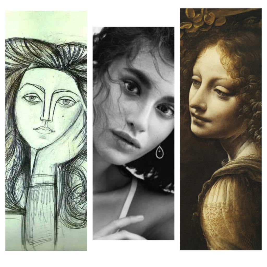 Leonardo Da Vinciden biraz #TheVirginOfTheRocks Pablo Picassodan biraz #FrançoiseGilot bakışları @dogandemirhande 😍