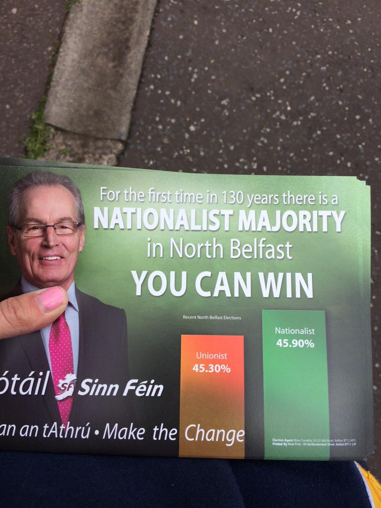 Cliodhna_Ni_C's tweet photo. No May Day break for North Belfast.. #kelly4MP http://t.co/G0mknz2Mm1