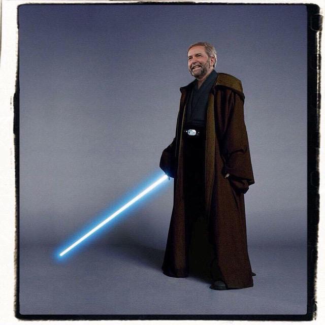 ThomasMulcair's tweet photo. I've seen this photo going around. To be clear, I would prefer an orange
lightsaber. #MayThe4thBeWithYou http://t.co/EzmQwrHPI9