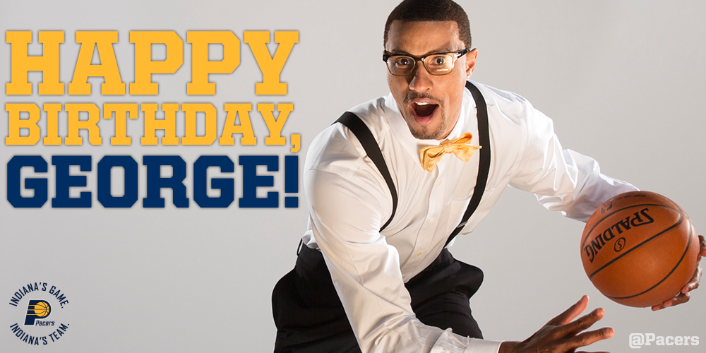 Pacers's tweet photo. Join us in wishing happy birthday to the Hometown Hero.  Happy birthday, @George_Hill3! http://t.co/WNY8vU85fB