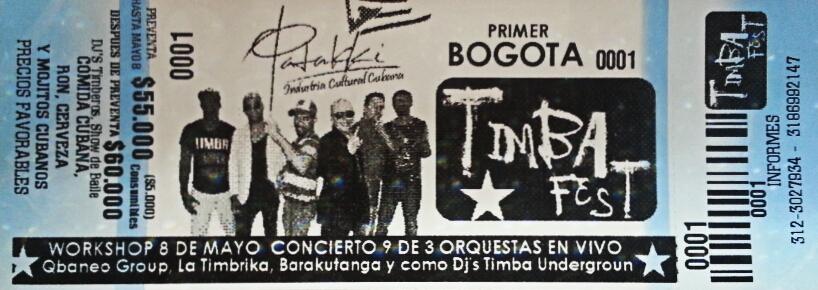 Aprovecha esta última semana de preventa en boleteria. No te puedes perder el 1er festival de timba en Bogotá!