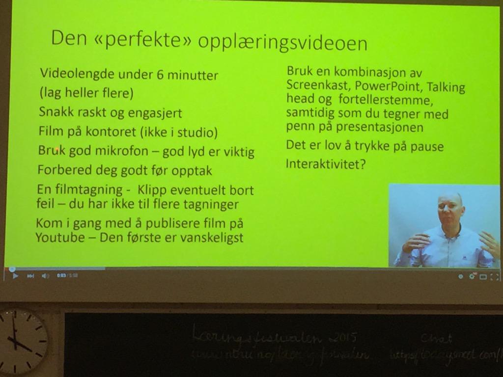karenbuset's tweet photo. Tips til den "perfekte" opplæringsvideoen @magnusnohr #LF15 http://t.co/VRLGlQvVZD